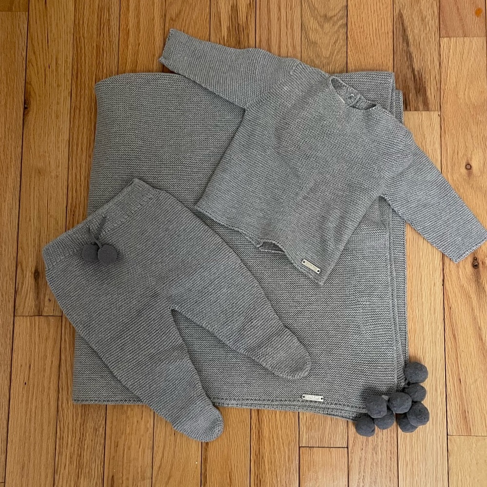 CO’NDOR knit set with blanket size- one month